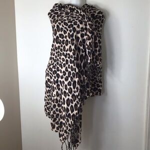 Bali Collection Leopard Print Scarf in Black, Brown and Cream